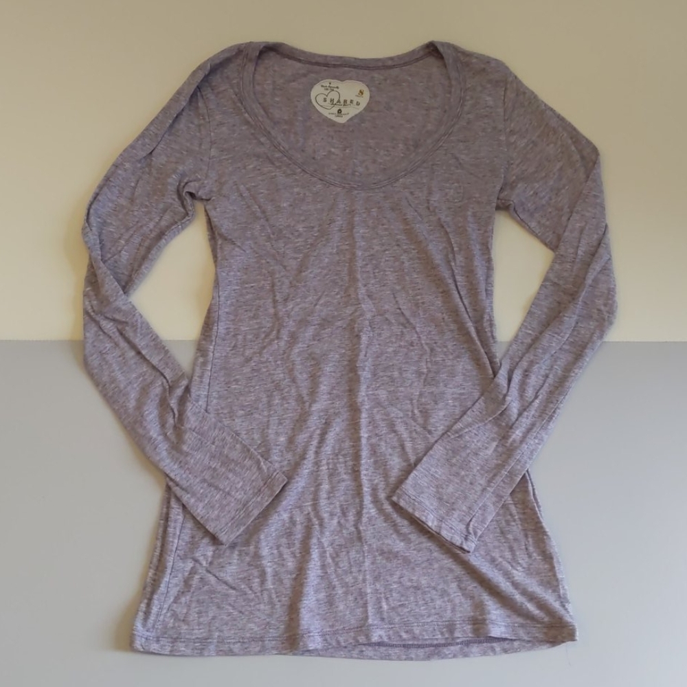 2 for $20 Shared Heathered Scoop Neck Long Sleeve